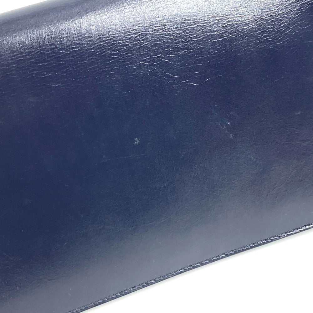 HERMES H金具 ロゴ ヴィンテージ フラップ リディ カバン バッグ 2WAYバッグ クラッチバッグ ショルダーバッグ ボックスカーフ レディース ネイビー