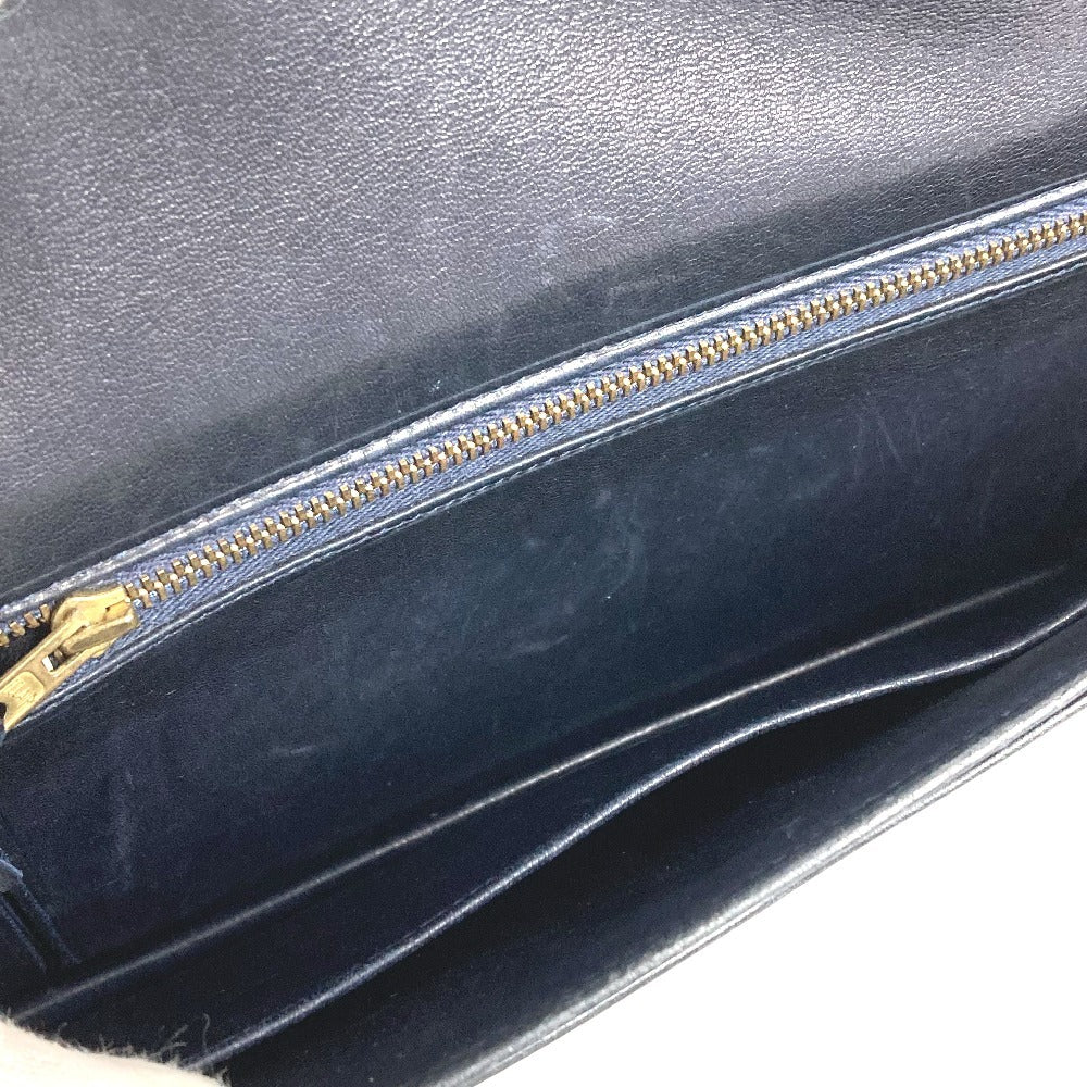 HERMES H金具 ロゴ ヴィンテージ フラップ リディ カバン バッグ 2WAYバッグ クラッチバッグ ショルダーバッグ ボックスカーフ レディース ネイビー