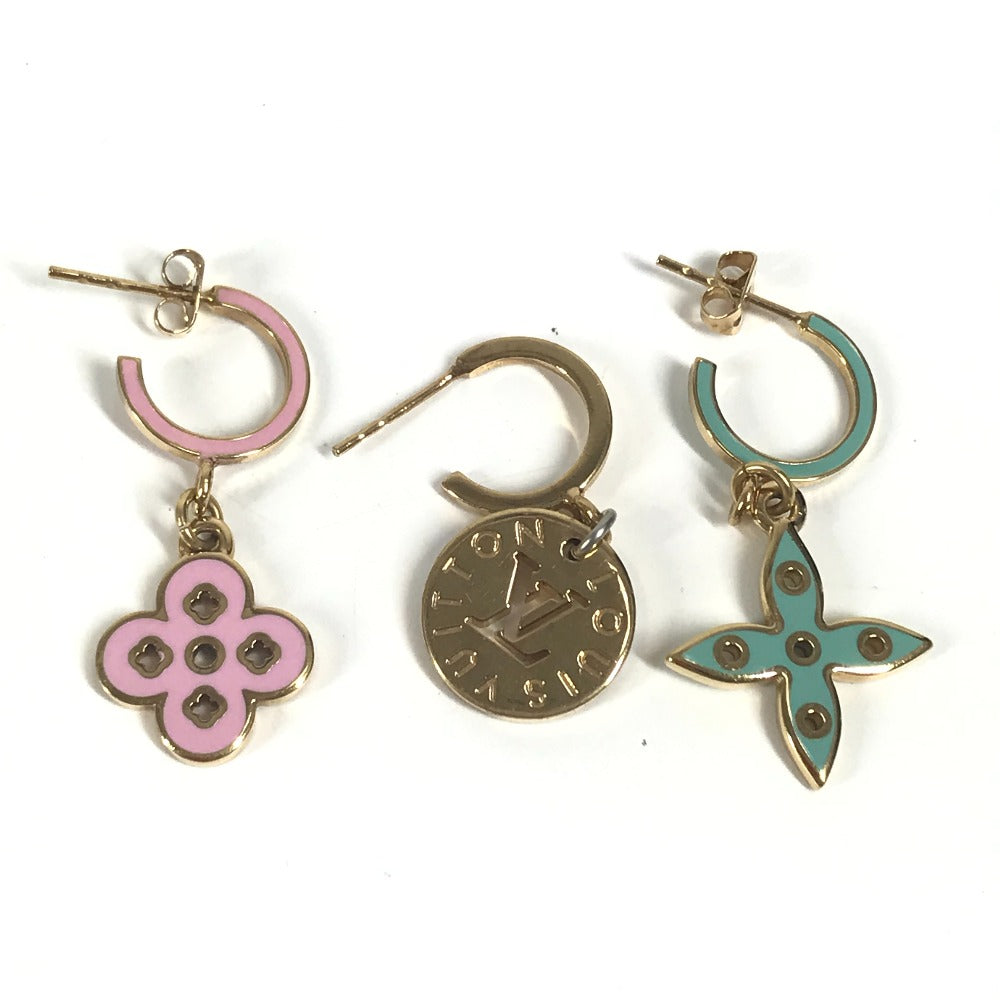 LOUIS VUITTON M66074 ロゴ ブークル ドレイユ ルーピング チャーム モノグラム ピアス 3個セット アクセサリー 3つセット ピアス メタル ユニセックス ゴールド