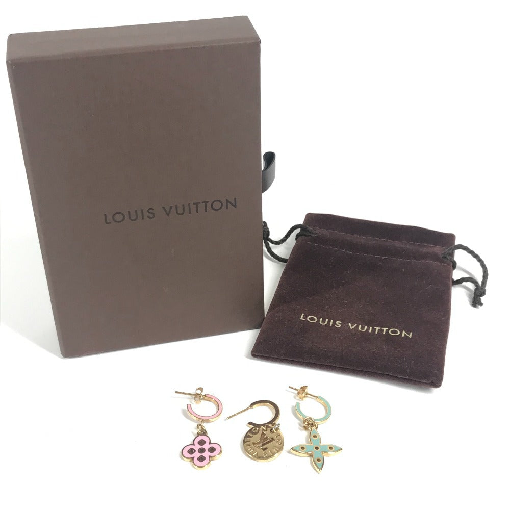 LOUIS VUITTON M66074 ロゴ ブークル ドレイユ ルーピング チャーム モノグラム ピアス 3個セット アクセサリー 3つセット ピアス メタル ユニセックス ゴールド