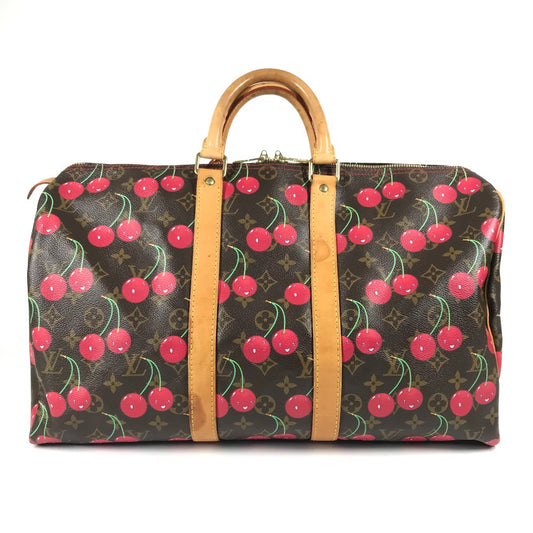 LOUIS VUITTON M95011 モノグラムチェリー 村上隆 キーポル45 キーポル 45 カバン 旅行バッグ トラベルバッグ ボストンバッグ モノグラムチェリーキャンバス レディース ブラウン