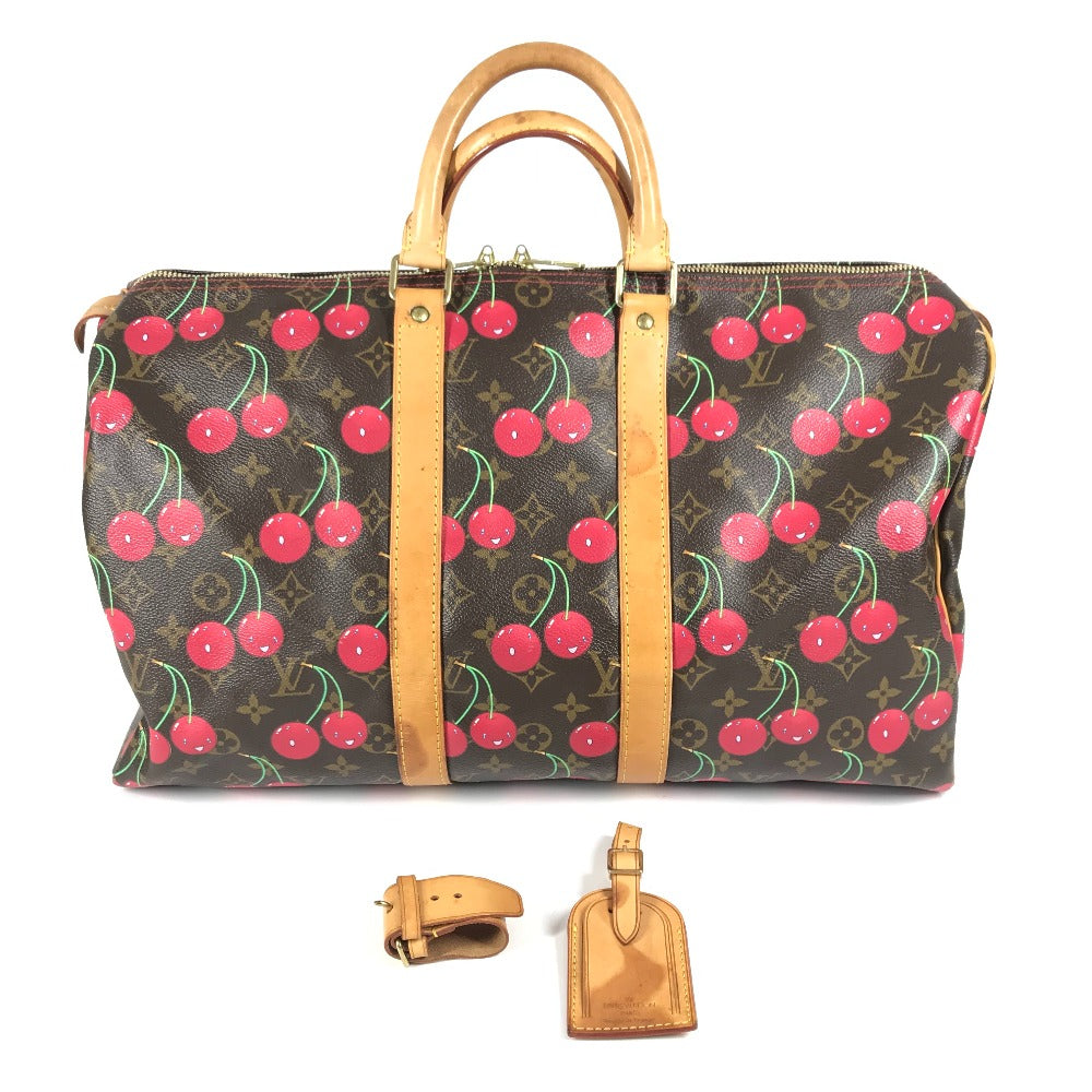 LOUIS VUITTON M95011 モノグラムチェリー 村上隆 キーポル45 キーポル 45 カバン 旅行バッグ トラベルバッグ ボストンバッグ モノグラムチェリーキャンバス レディース ブラウン