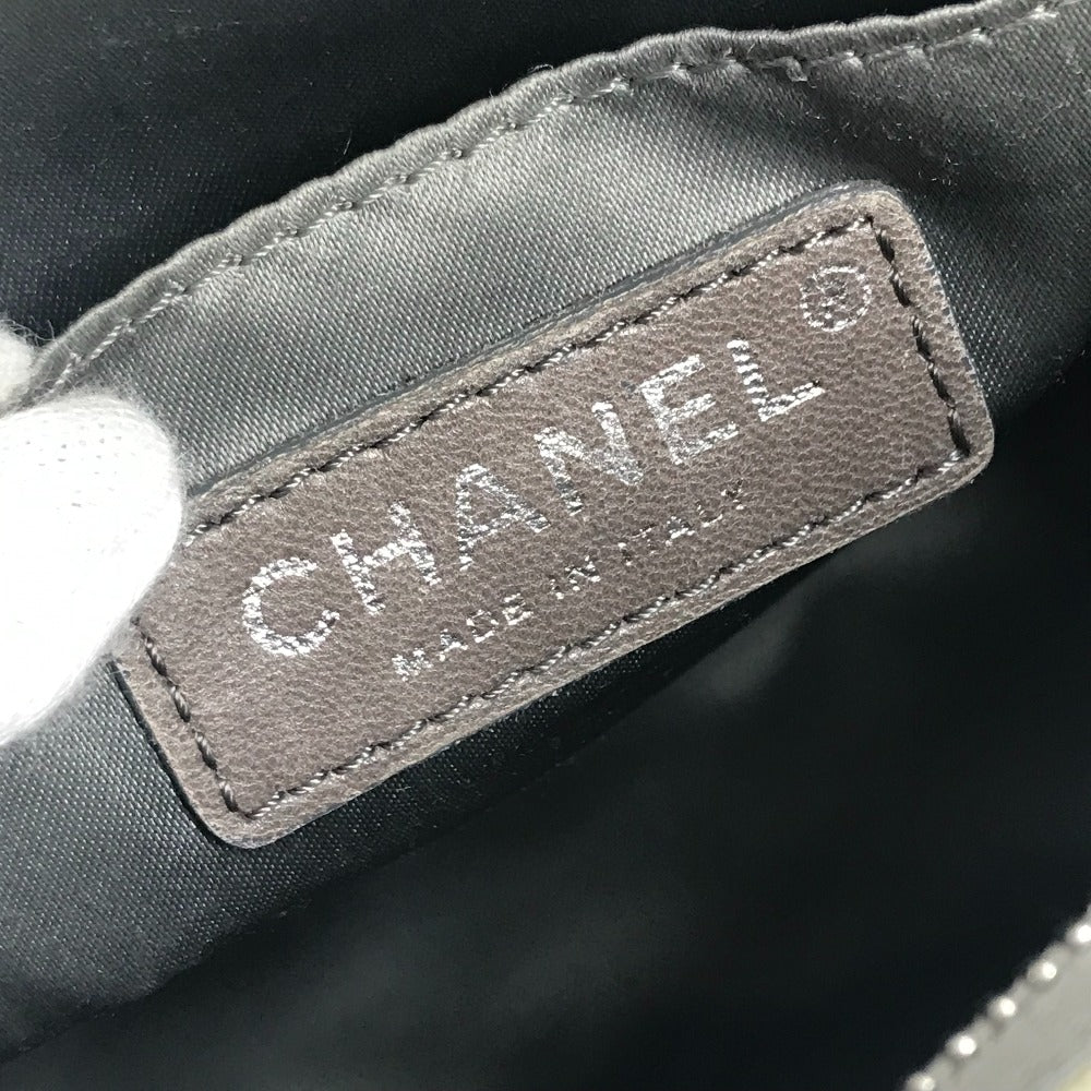 CHANEL CC ココマーク ロゴ アイスキューブ カバン チェーンバッグ 肩掛け ショルダーバッグ レザー レディース シルバー
