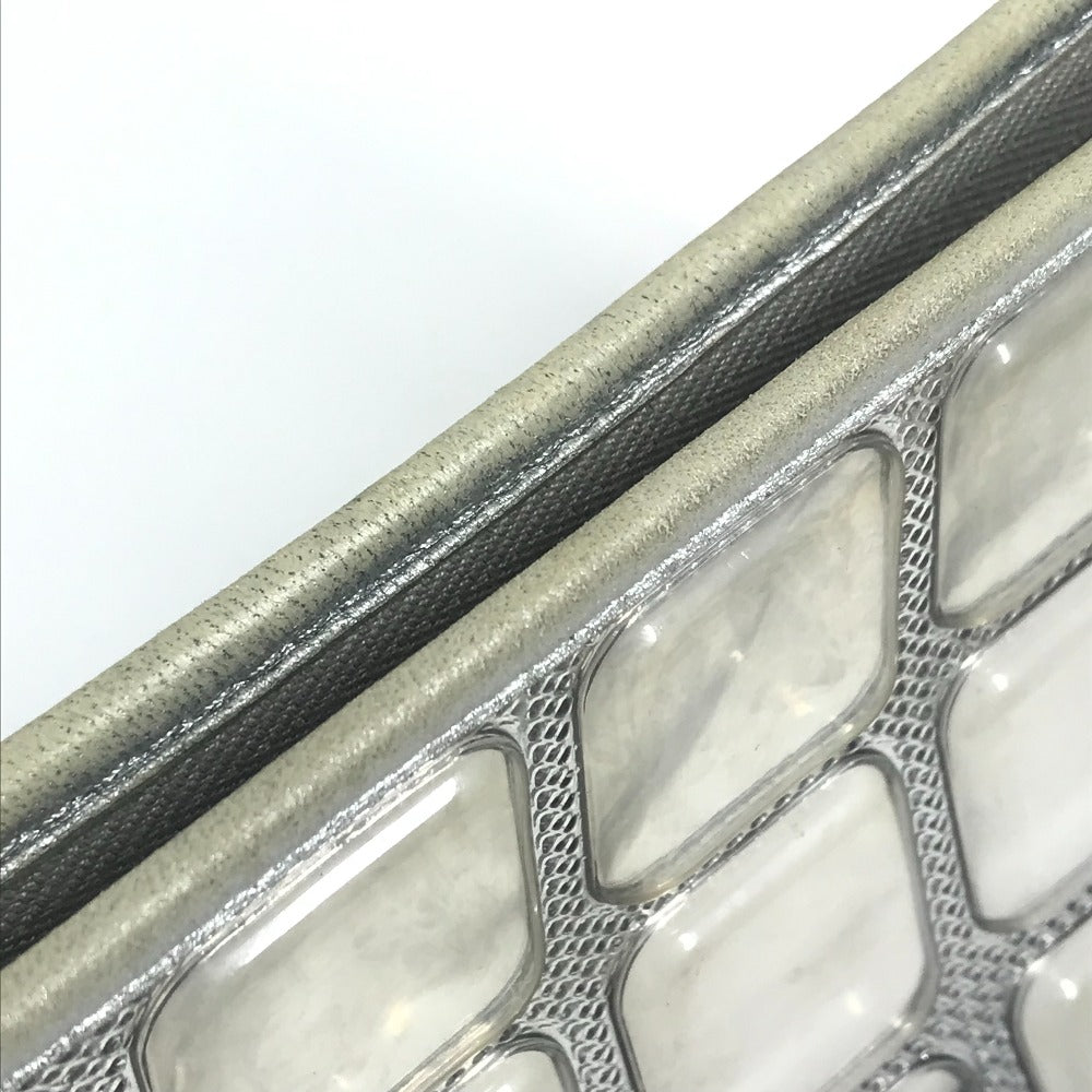 CHANEL CC ココマーク ロゴ アイスキューブ カバン チェーンバッグ 肩掛け ショルダーバッグ レザー レディース シルバー