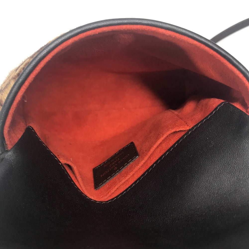 LOUIS VUITTON M92130 ダミエソバージュ ガゼル カバン 斜め掛け ポシェット フラップ ショルダーバッグ ハラコ/レザー レディース エベヌ ブラウン