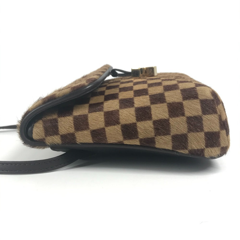 LOUIS VUITTON M92130 ダミエソバージュ ガゼル カバン 斜め掛け ポシェット フラップ ショルダーバッグ ハラコ/レザー レディース エベヌ ブラウン