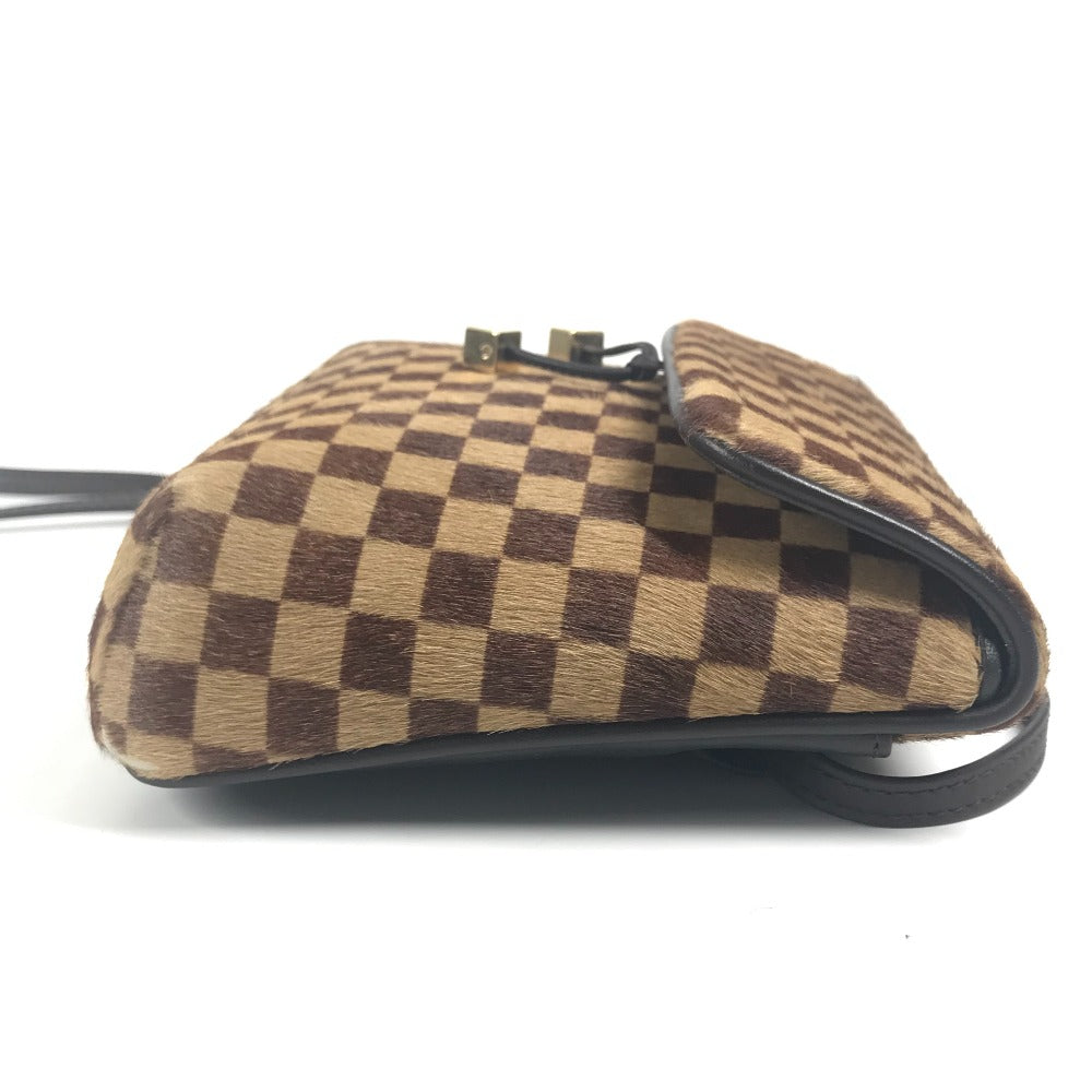 LOUIS VUITTON M92130 ダミエソバージュ ガゼル カバン 斜め掛け ポシェット フラップ ショルダーバッグ ハラコ/レザー レディース エベヌ ブラウン