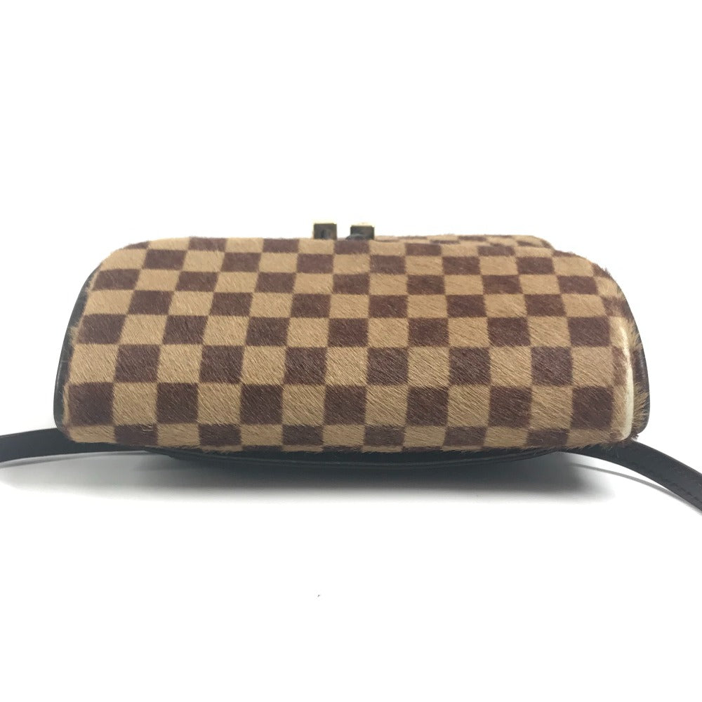 LOUIS VUITTON M92130 ダミエソバージュ ガゼル カバン 斜め掛け ポシェット フラップ ショルダーバッグ ハラコ/レザー レディース エベヌ ブラウン