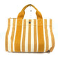 HERMES ボーダー ポーチ付き カンヌPM カンヌ PM カバン トートバッグ ハンドバッグ キャンバス レディース イエロー
