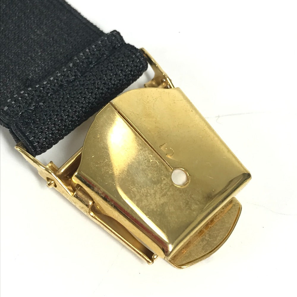 CHANEL ロゴ ヴィンテージ アームバンド 1つのみ 袖止め ベルト ゴム レディース ブラック