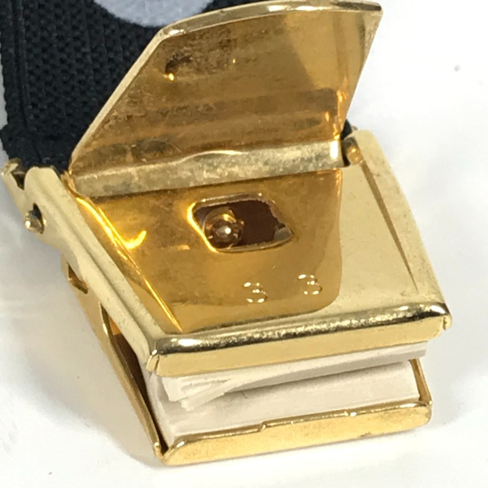 CHANEL ロゴ ヴィンテージ アームバンド 1つのみ 袖止め ベルト ゴム レディース ブラック