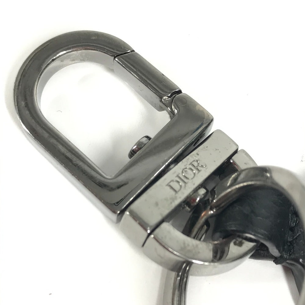 Dior CD ロゴ バッグチャーム　キーリング キーホルダー レザー レディース ブラック