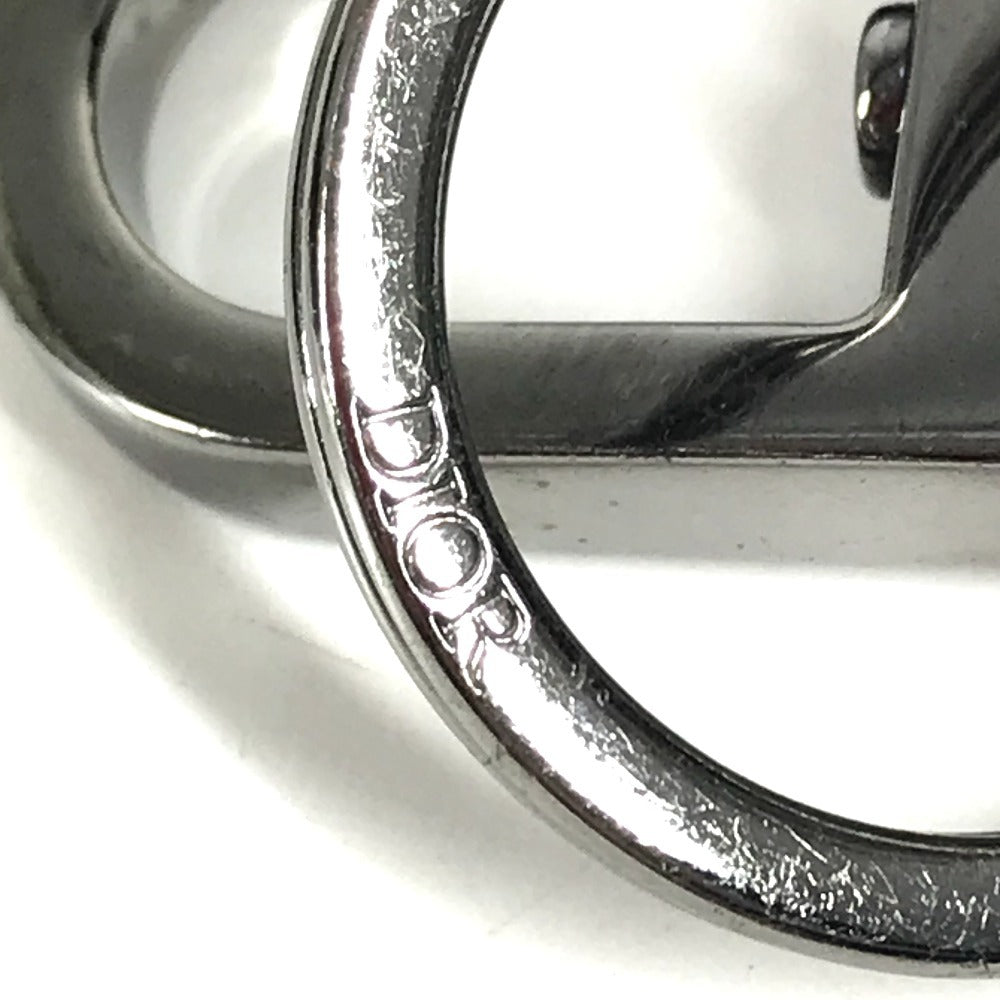 Dior CD ロゴ バッグチャーム　キーリング キーホルダー レザー レディース ブラック