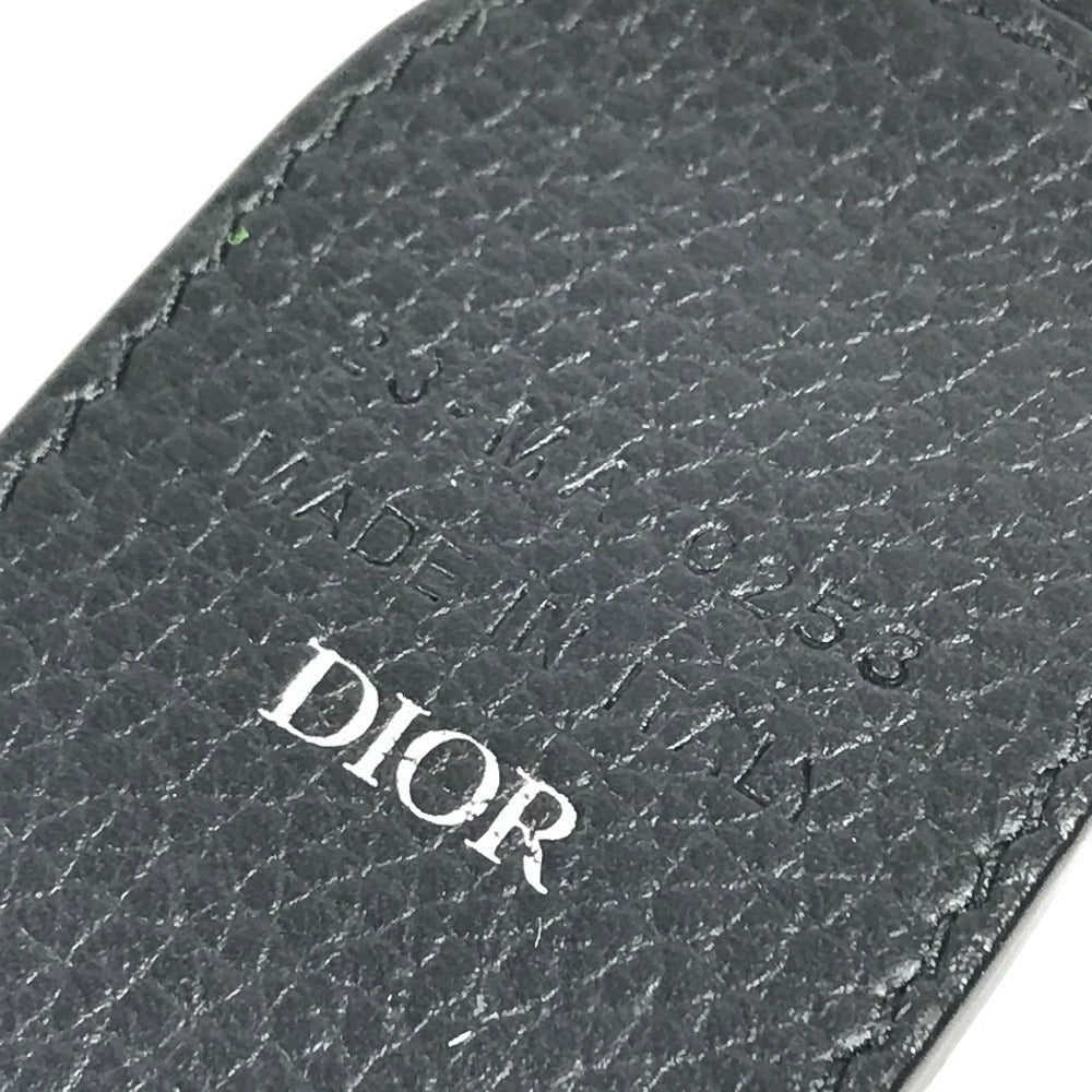Dior CD ロゴ バッグチャーム　キーリング キーホルダー レザー レディース ブラック