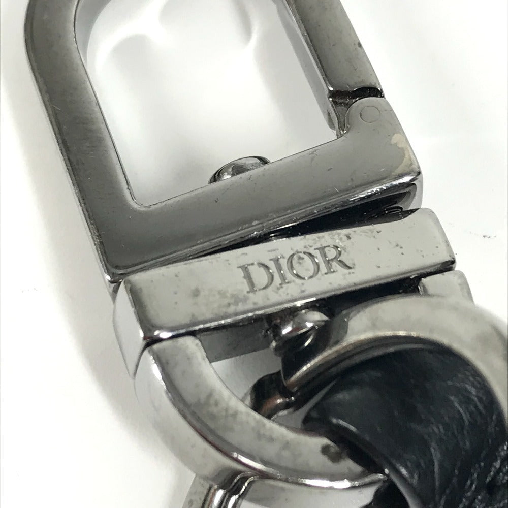 Dior CD ロゴ バッグチャーム　キーリング キーホルダー レザー レディース ブラック