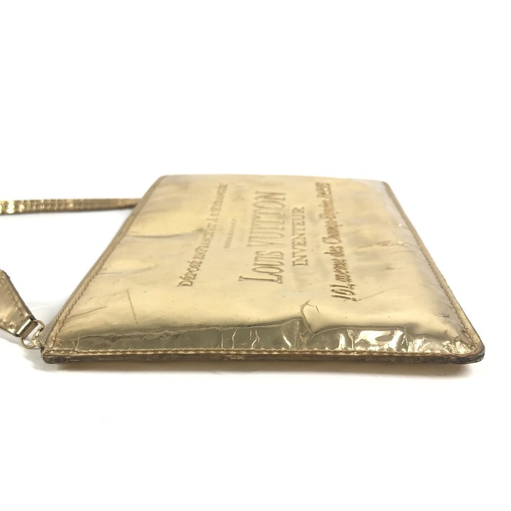 LOUIS VUITTON M95278 モノグラムミロワール ポシェット プラット ポーチ ショルダーバッグ クラッチバッグ 2WAYバッグ ハンドバッグ レザー ユニセックス ゴールド