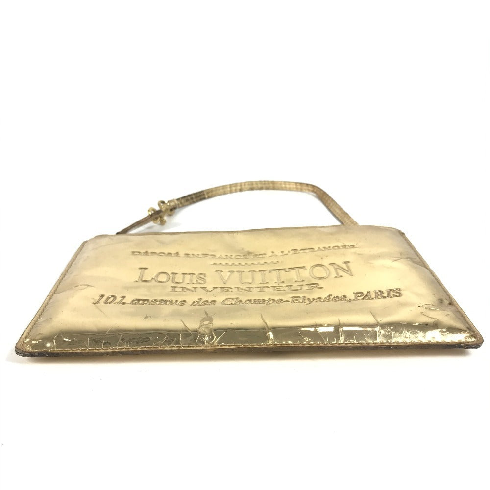 LOUIS VUITTON M95278 モノグラムミロワール ポシェット プラット ポーチ ショルダーバッグ クラッチバッグ 2WAYバッグ ハンドバッグ レザー ユニセックス ゴールド