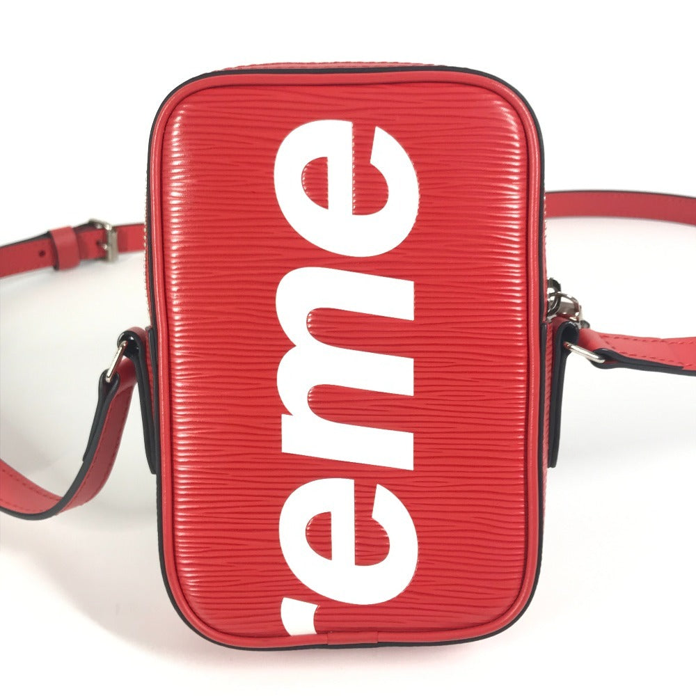 LOUIS VUITTON M53434 エピシュプリーム Supreme コラボ ダヌーブPPM カバン 斜め掛け ポシェット ショルダーバッグ エピレザー ユニセックス レッド