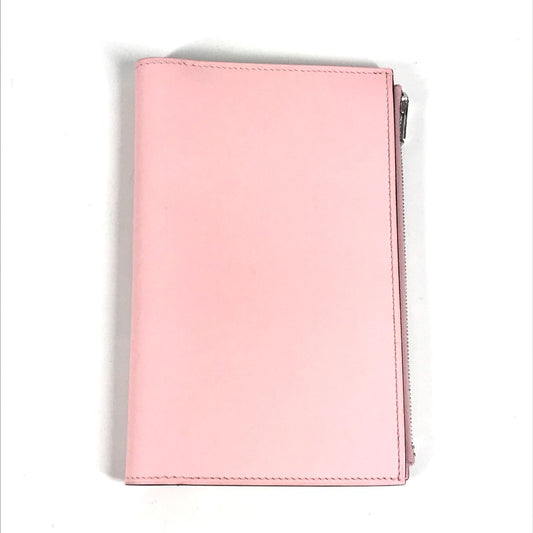 HERMES ノートパッド 《EAジップ》 PM ノート メモ帳 ケース ステーショナリー 手帳 ノートカバー レザー ユニセックス ローズサクラ ピンク