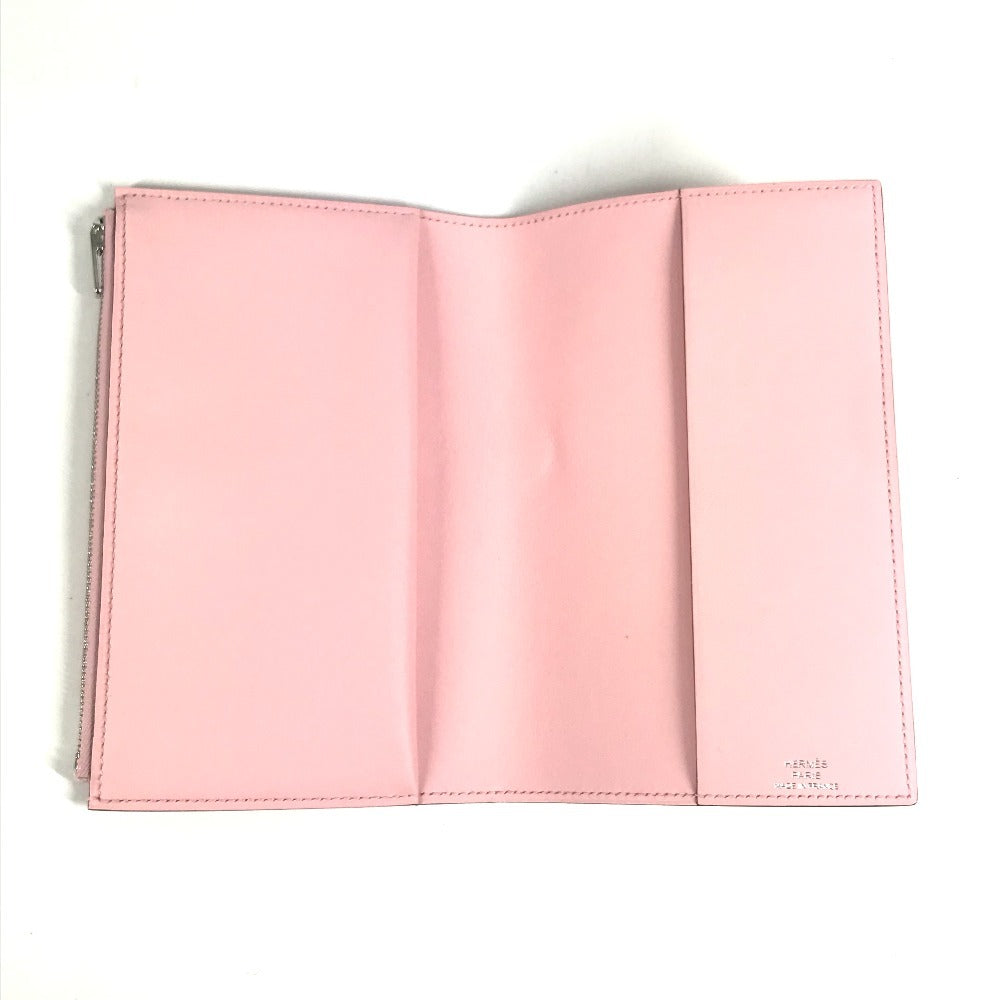HERMES ノートパッド 《EAジップ》 PM ノート メモ帳 ケース ステーショナリー 手帳 ノートカバー レザー ユニセックス ローズサクラ ピンク