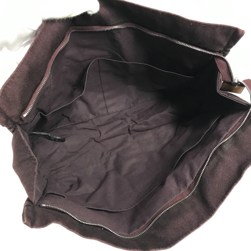 HERMES フールトゥ カバン ポーチ バッグ セカンドバッグ クラッチバッグ コットン ユニセックス ワインレッド