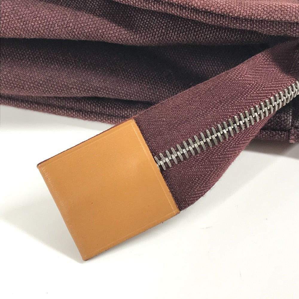 HERMES フールトゥ カバン ポーチ バッグ セカンドバッグ クラッチバッグ コットン ユニセックス ワインレッド
