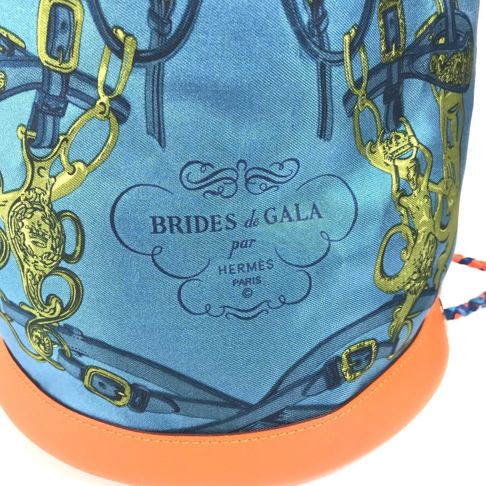 HERMES 巾着バッグ ソワクール カバン 肩掛け ショルダーバッグ シルク