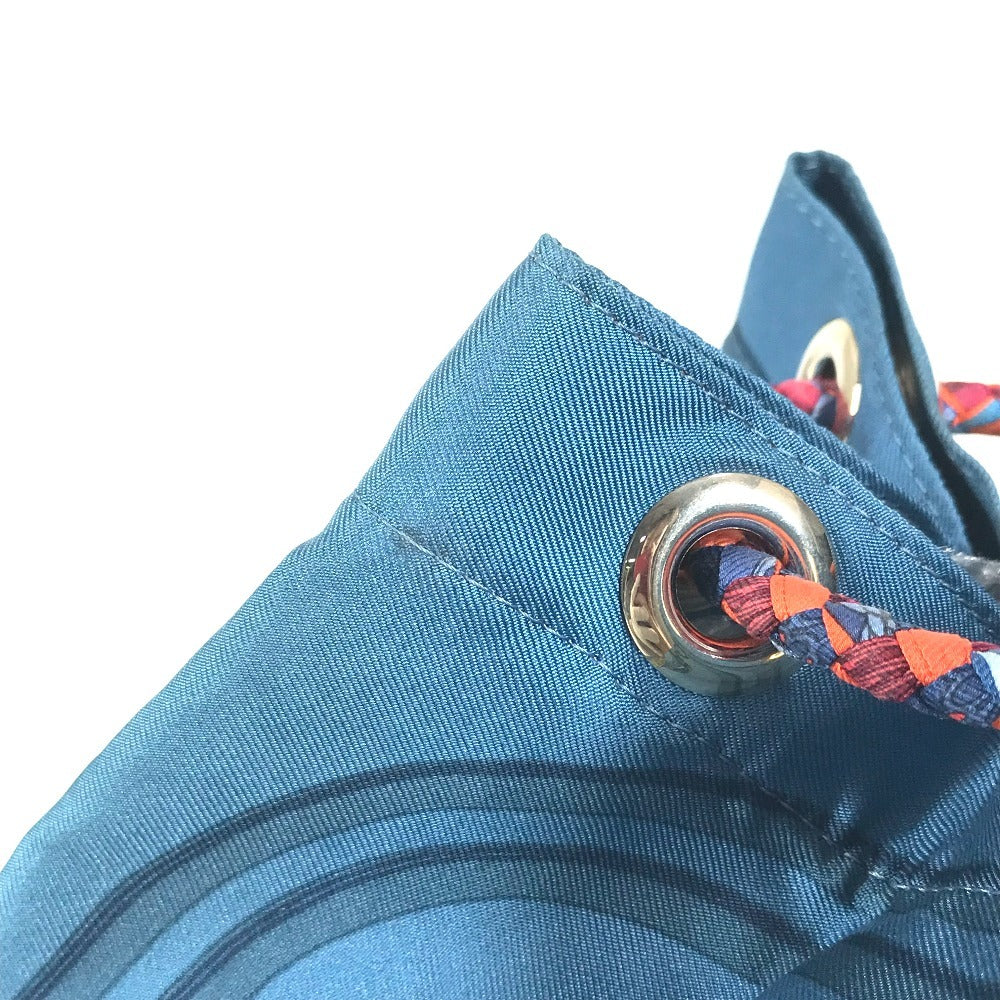 HERMES 巾着バッグ ソワクール カバン 肩掛け ショルダーバッグ シルク レディース オレンジ