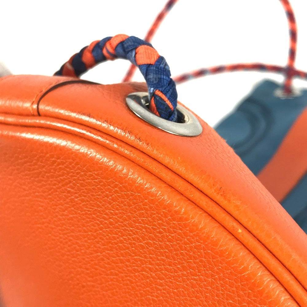 HERMES 巾着バッグ ソワクール カバン 肩掛け ショルダーバッグ シルク レディース オレンジ