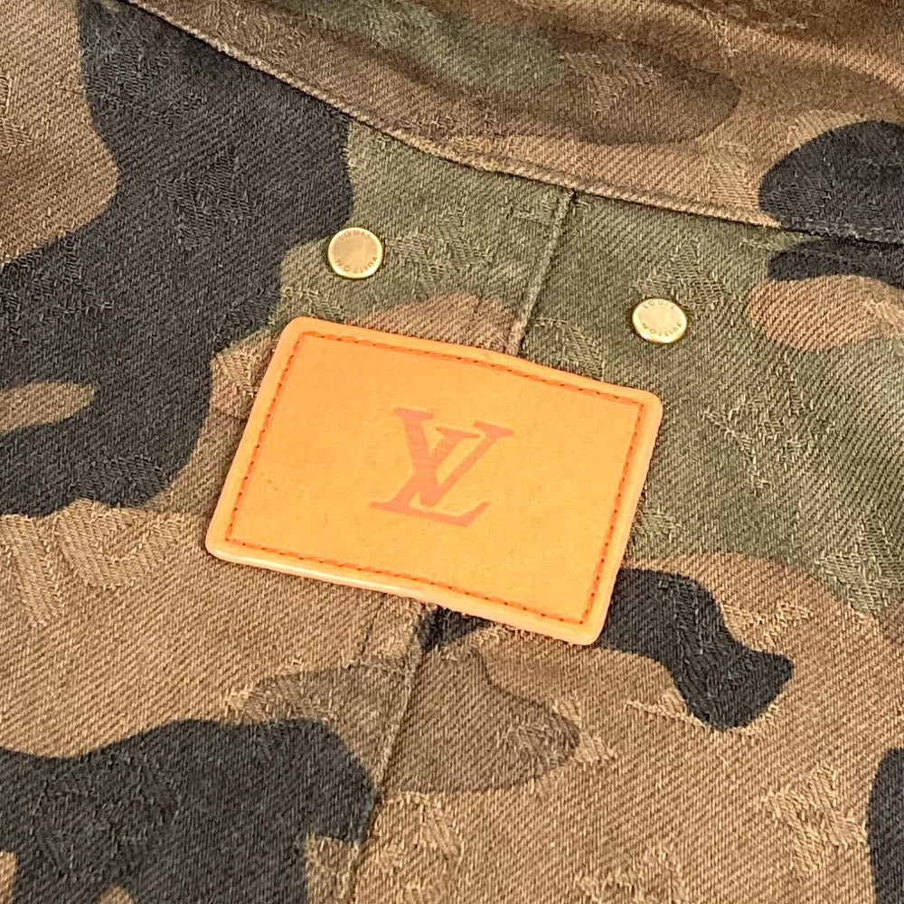 LOUIS VUITTON 不明 SUPREME シュプリーム カモフラージュ 迷彩 デニムトラッカー ショート アウター 長袖 ジャケット アパレル デニム コラボ ジャケット コットン メンズ グリーン