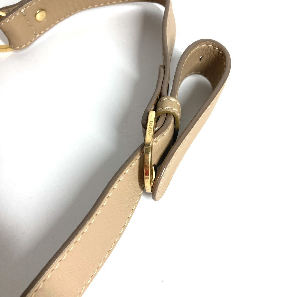 LOEWE 160周年記念 ロゴ 斜め掛け カバン ショルダーバッグ レザー/キャンバス ユニセックス ベージュ