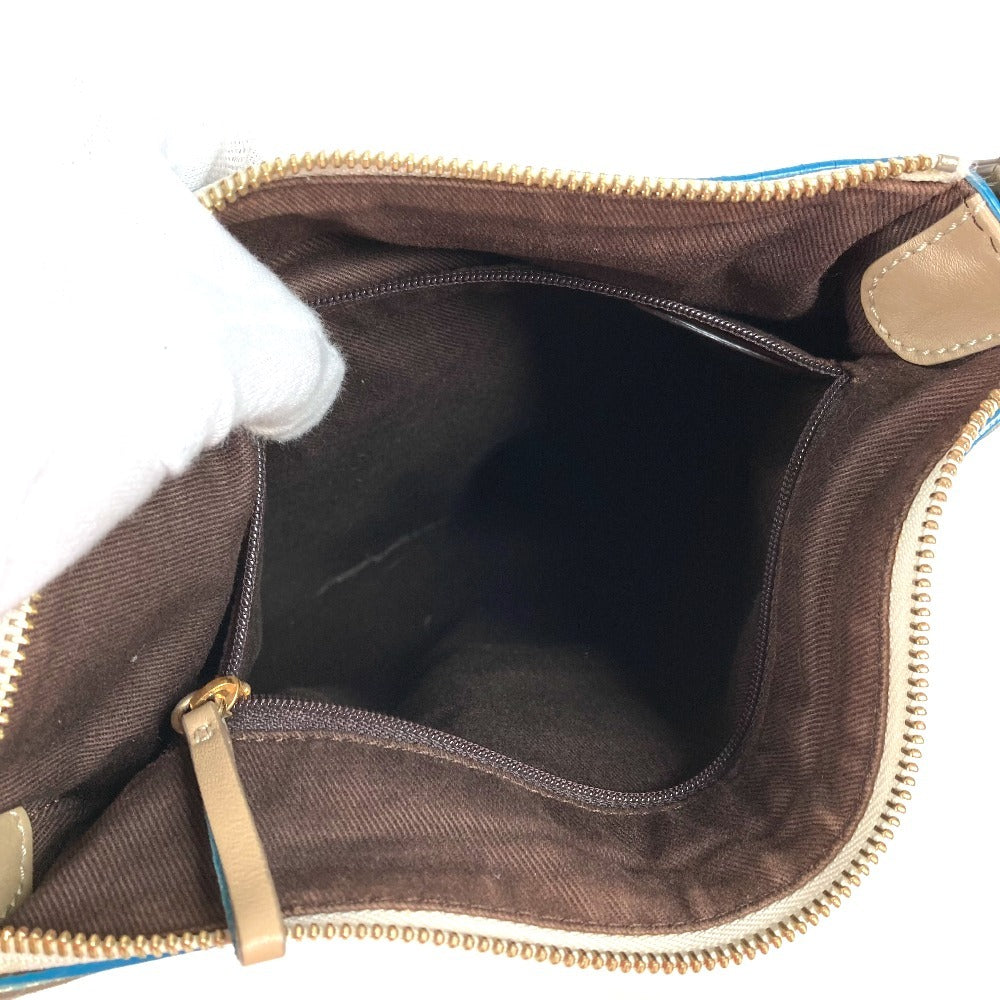 LOEWE 160周年記念 ロゴ 斜め掛け カバン ショルダーバッグ レザー/キャンバス ユニセックス ベージュ