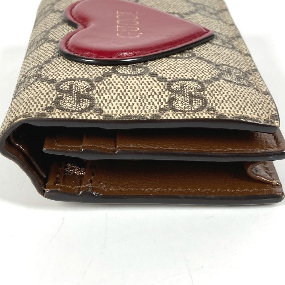 GUCCI 648848 GGスプリーム ハート ロゴ コンパクトウォレット 2つ折り財布 GGスプリームキャンバス ユニセックス ベージュ