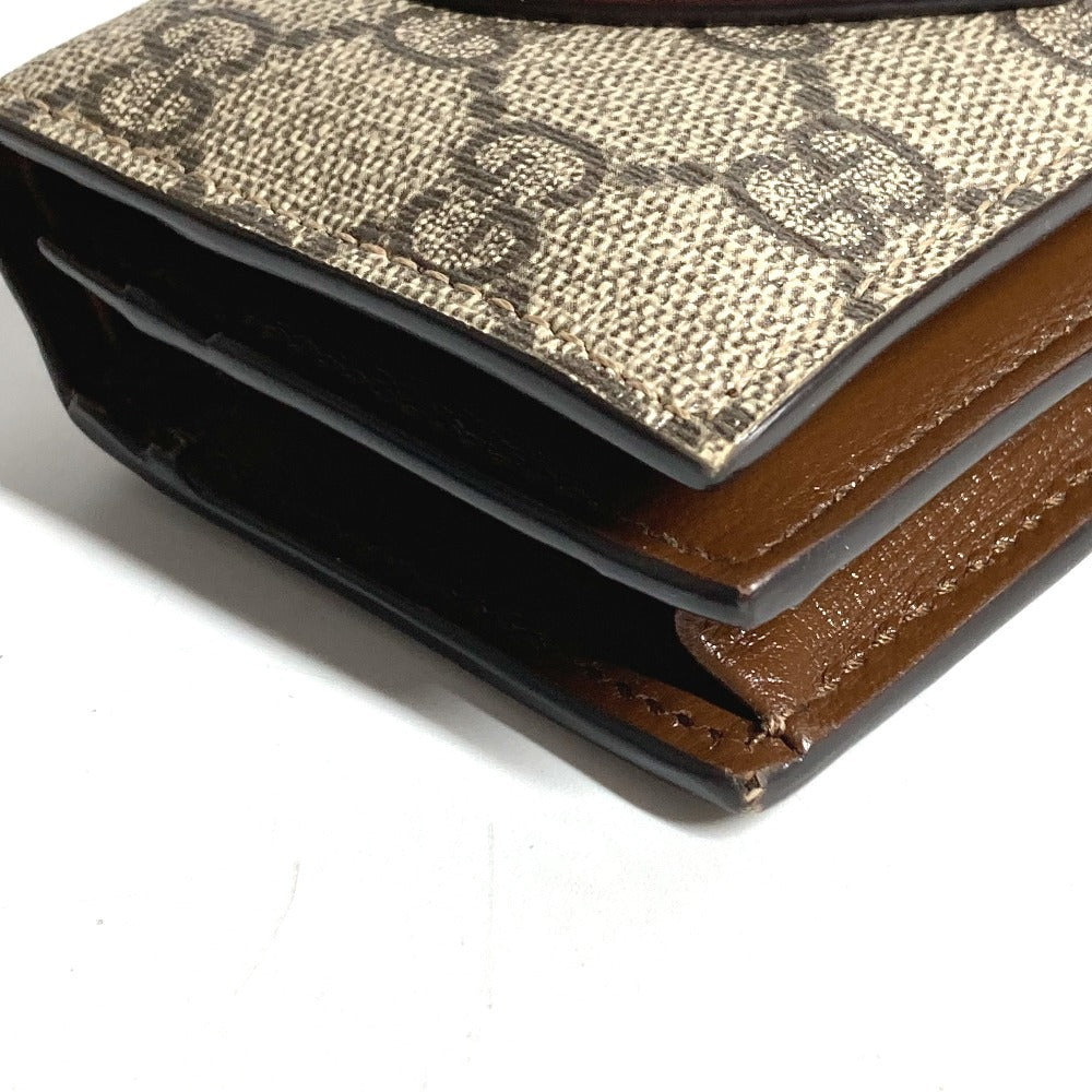 GUCCI 648848 GGスプリーム ハート ロゴ コンパクトウォレット 2つ折り財布 GGスプリームキャンバス ユニセックス ベージュ