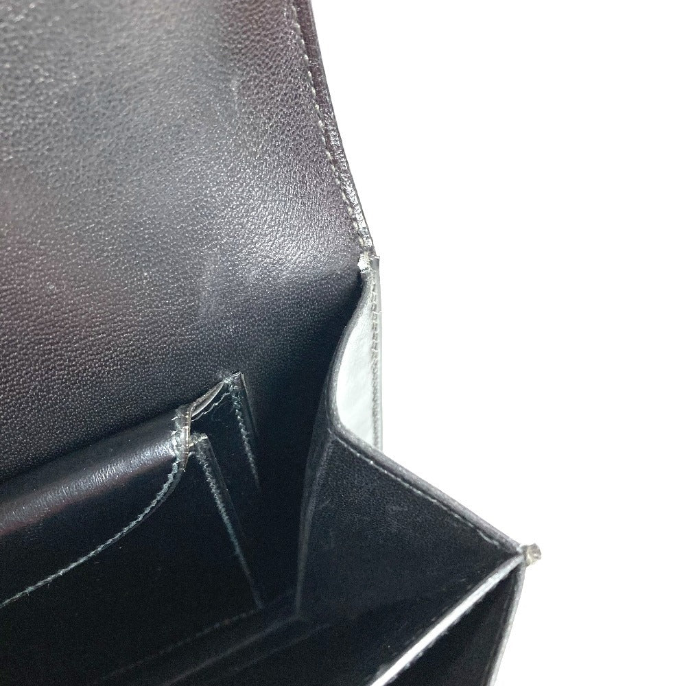 HERMES ヴィンテージ コルドリエール カバン フラップ ハンドバッグ レザー ユニセックス ブラック