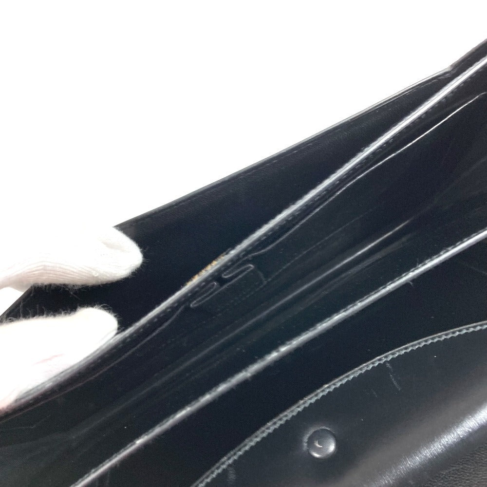 HERMES ヴィンテージ コルドリエール カバン フラップ ハンドバッグ レザー ユニセックス ブラック