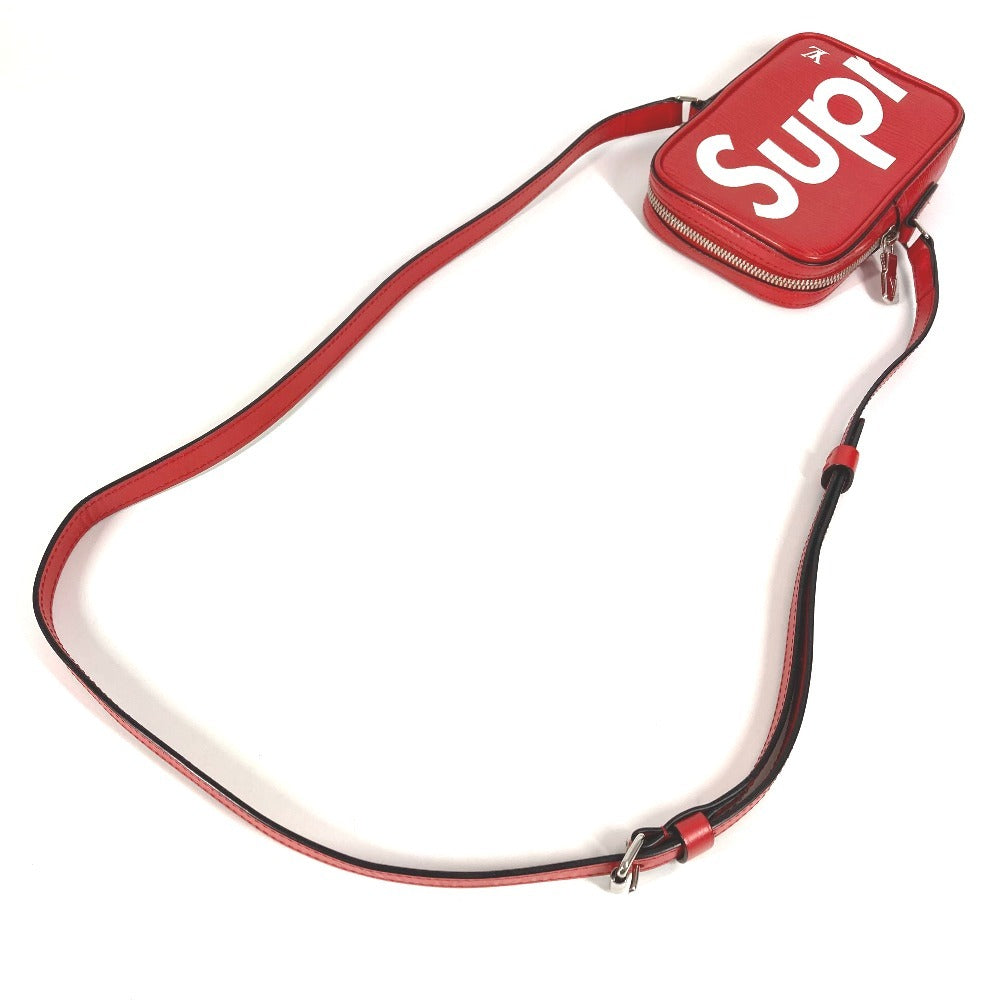 LOUIS VUITTON M53434 エピ シュプリーム Supreme コラボ ダヌーブPPM カバン 斜め掛け ポシェット ショルダーバッグ エピレザー ユニセックス レッド