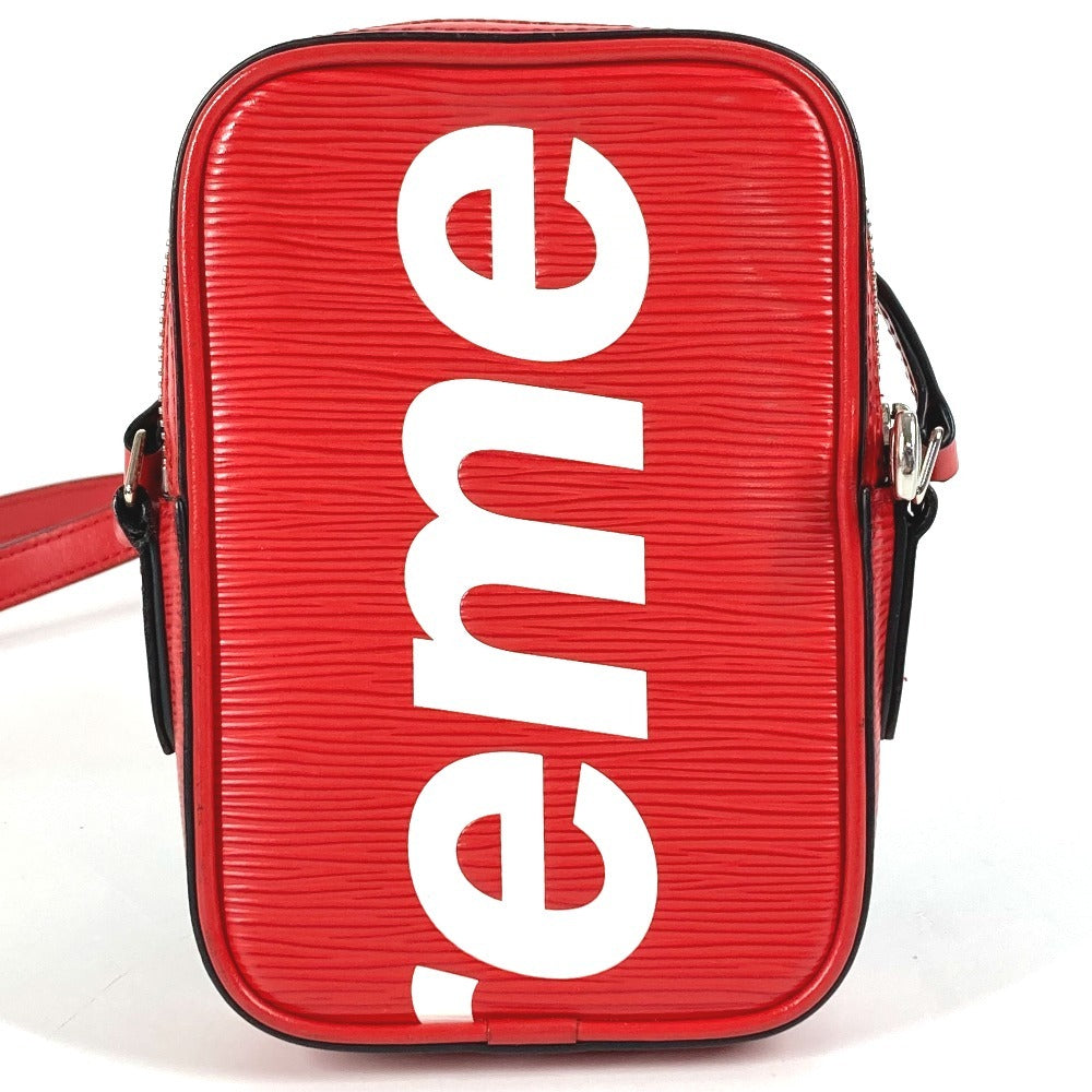 LOUIS VUITTON M53434 エピ シュプリーム Supreme コラボ ダヌーブPPM カバン 斜め掛け ポシェット ショルダーバッグ エピレザー ユニセックス レッド