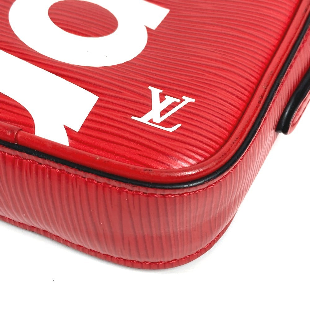 LOUIS VUITTON M53434 エピ シュプリーム Supreme コラボ ダヌーブPPM カバン 斜め掛け ポシェット ショルダーバッグ エピレザー ユニセックス レッド