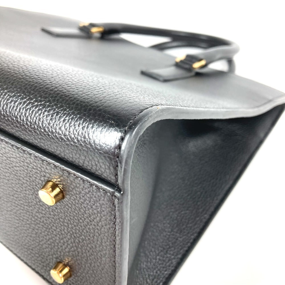 VERSACE VIRTUS ヴィルトゥス ロゴ Vロゴ グレカ カバン トートバッグ ハンドバッグ レザー ユニセックス ブラック