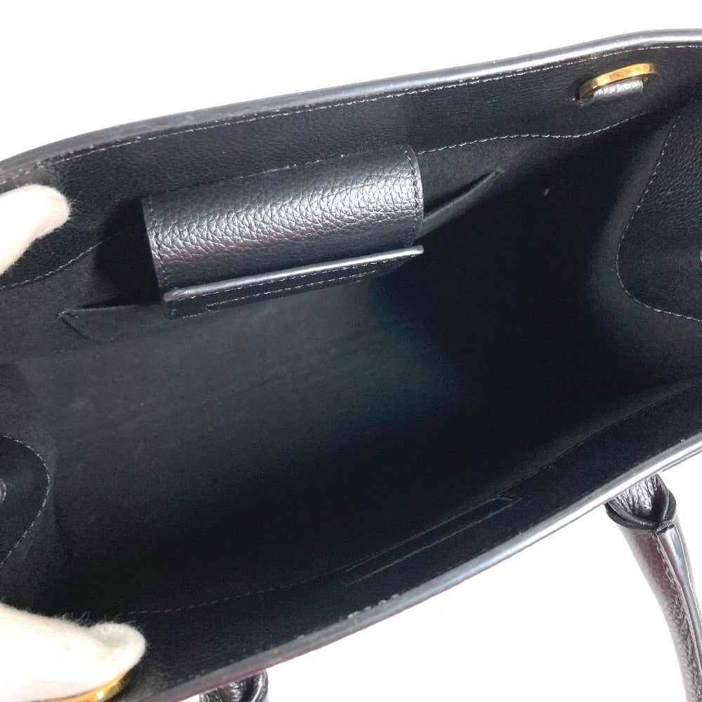 VERSACE VIRTUS ヴィルトゥス ロゴ Vロゴ グレカ カバン トートバッグ ハンドバッグ レザー ユニセックス ブラック