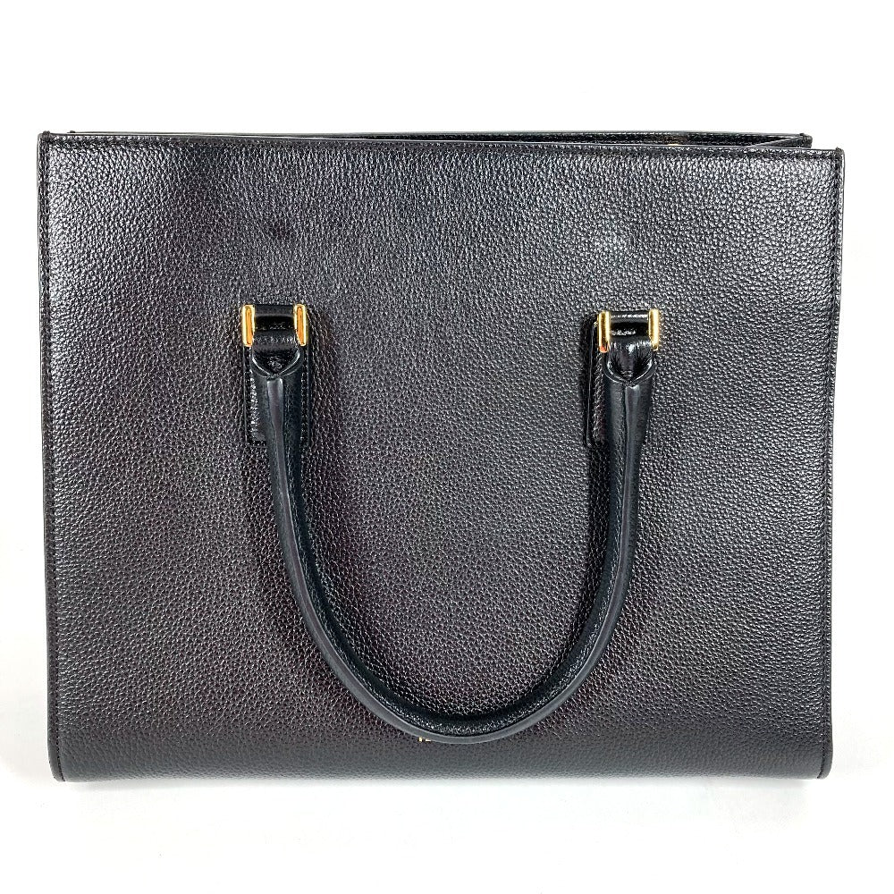 VERSACE VIRTUS ヴィルトゥス ロゴ Vロゴ グレカ カバン トートバッグ ハンドバッグ レザー ユニセックス ブラック