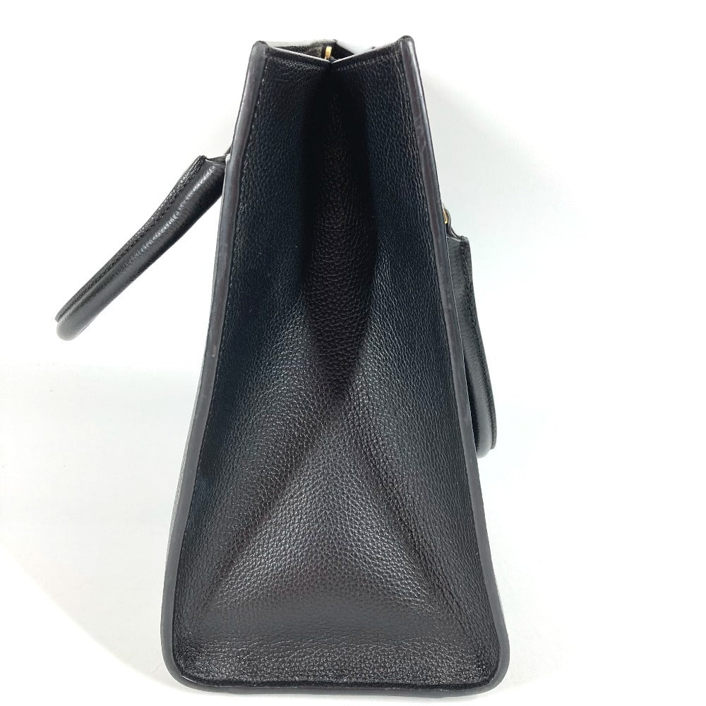 VERSACE VIRTUS ヴィルトゥス ロゴ Vロゴ グレカ カバン トートバッグ ハンドバッグ レザー ユニセックス ブラック