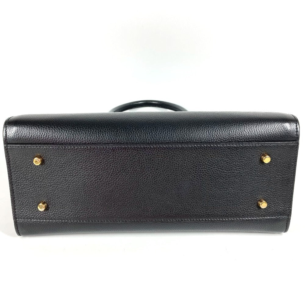 VERSACE VIRTUS ヴィルトゥス ロゴ Vロゴ グレカ カバン トートバッグ ハンドバッグ レザー ユニセックス ブラック