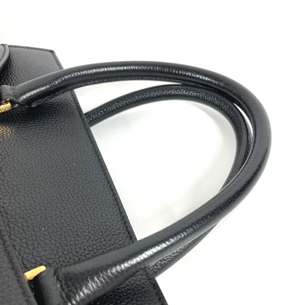 VERSACE VIRTUS ヴィルトゥス ロゴ Vロゴ グレカ カバン トートバッグ ハンドバッグ レザー ユニセックス ブラック