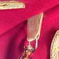 LOUIS VUITTON M95012 Monogram Cherry Bucket PM by Takashi Murakami. This shoulder bag features a Monogram Cherry canvas design and is available in red.