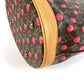 LOUIS VUITTON M95012 Monogram Cherry Bucket PM by Takashi Murakami. This shoulder bag features a Monogram Cherry canvas design and is available in red.