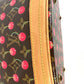 LOUIS VUITTON M95012 Monogram Cherry Bucket PM by Takashi Murakami. This shoulder bag features a Monogram Cherry canvas design and is available in red.