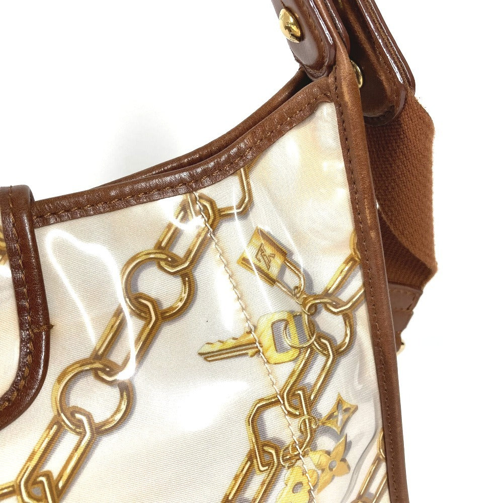 LOUIS VUITTON M95158 モノグラムチャーム ミュゼット カバン 斜め掛け チェーン柄 ショルダーバッグ ビニール/レザー レディース ホワイト