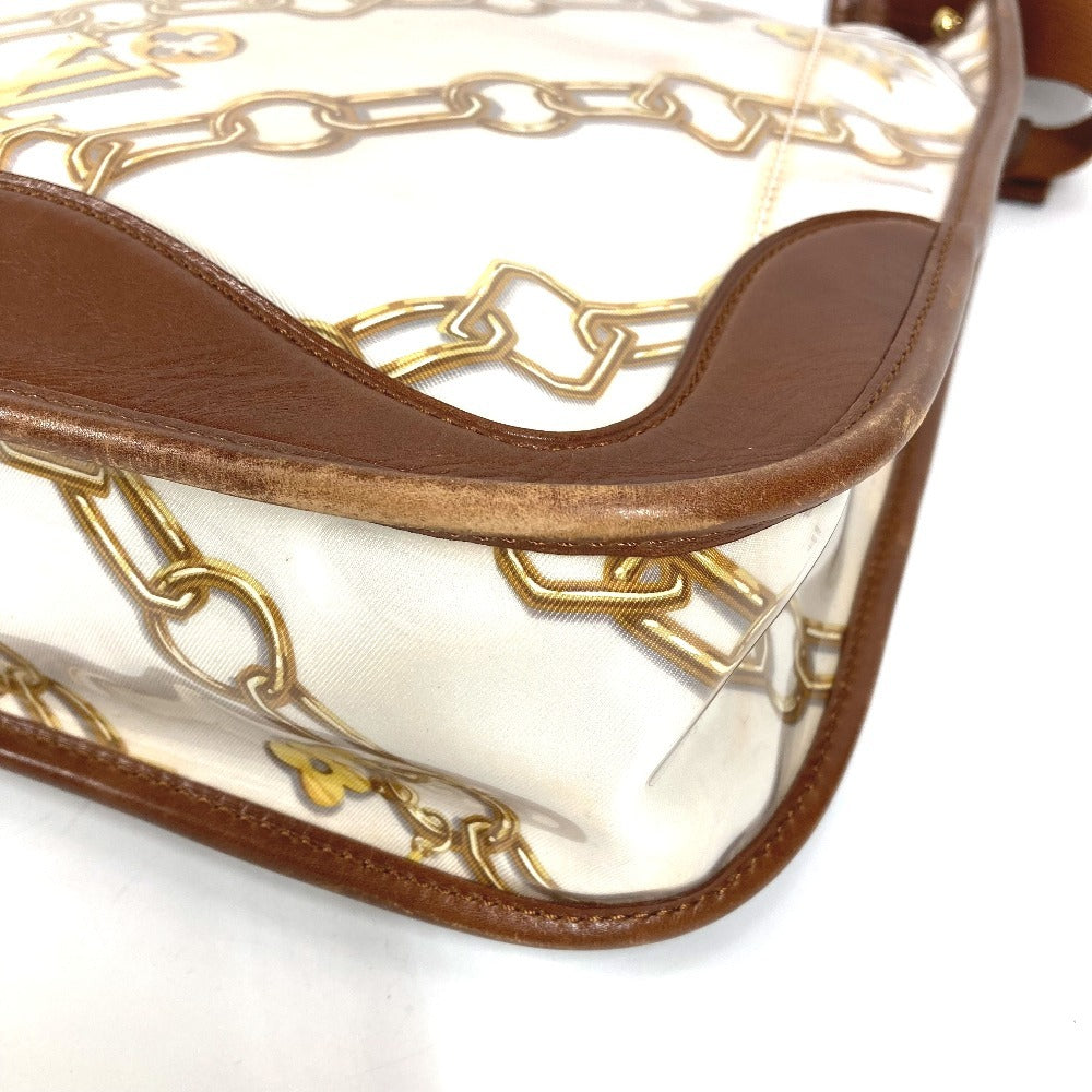 LOUIS VUITTON M95158 モノグラムチャーム ミュゼット カバン 斜め掛け チェーン柄 ショルダーバッグ ビニール/レザー レディース ホワイト